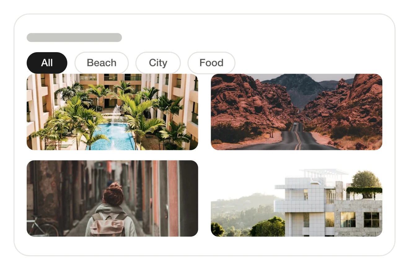 Filterable Gallery module preview